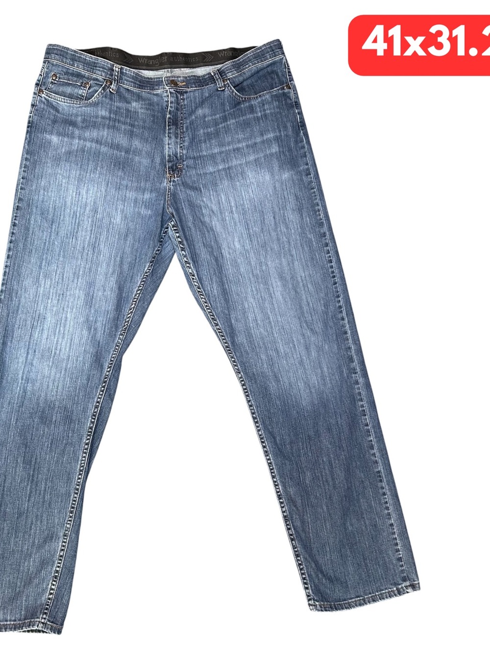 Wrangler Men’s Jeans Altered Size 41x31 Relaxed Fit Denim Work Pants #246